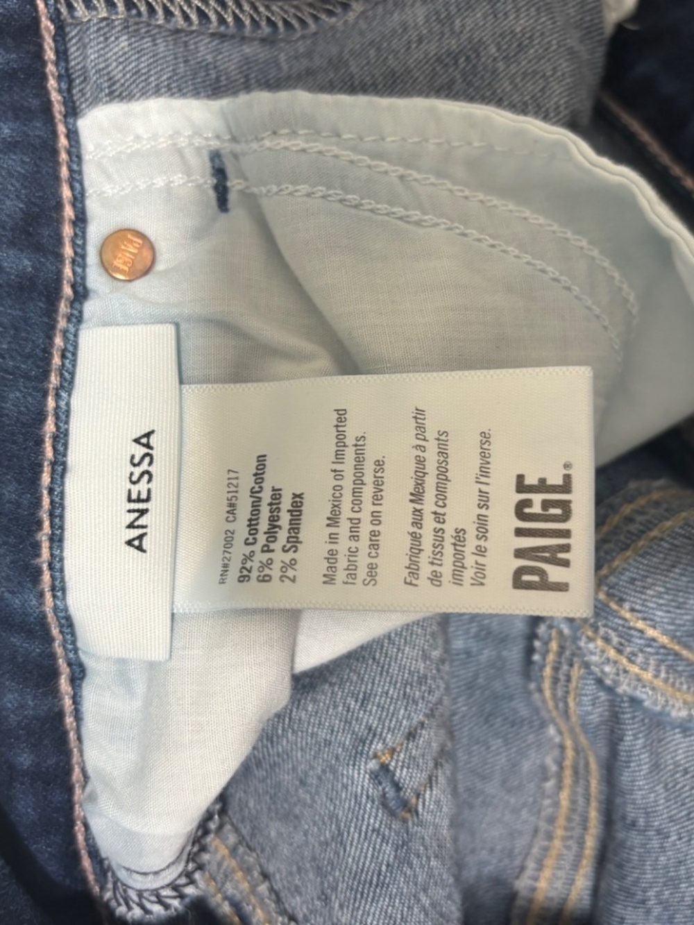 PAIGE Anessa Cropped Wide Leg Jeans Dark Wash High Rise - Picture 4 of 7